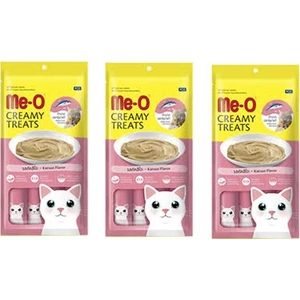 Me-O  Creamy Treats Çizgili Orkinos Balıklı Sıvı Kedi Ödül Maması (4 x 15 Gr) x 3 Adet