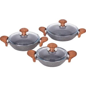 Granit Gri Sahan Set Ahşap Sap K-514.03