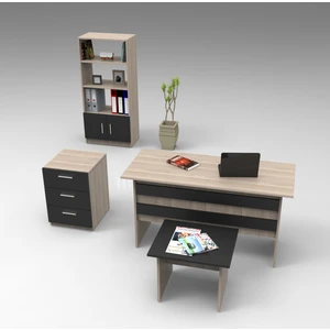Robin Home Verona Abcd Ofis Büro Masa Takımı Masa + Sehpa + Keson + Kitaplık