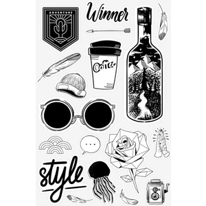 Tellgraf Siyah-Beyaz Laptop Sticker Seti