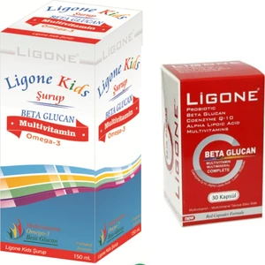 Ligone Kids Multivitamin Şurup 150 ml + Ligone Beta Glukan 30 Kapsül