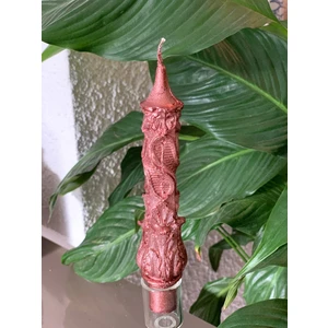 Gizemli Home Osmanlı Şamdan Mumu Bronz  Yaldızlı Dekoratif 1 Adet