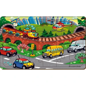 Taşıtlar 24 Parça Ahşap Puzzle