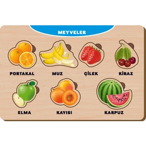 Ahşap Bul Tak Eğitici Yapboz  Meyveler