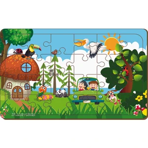 Hayvanlar Alemi 24 Parça Ahşap Puzzle