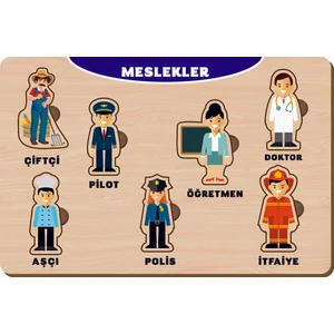 Ahşap Bul Tak Eğitici Yapboz Meslekler