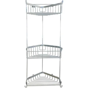 3lü  Trendy Köşe Şampuanlık Parlak Gümüş