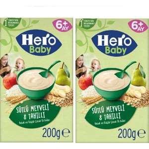Hero Baby Sütlü 8 Tahıllı Meyveli Kaşık Mama 200GR x 2 Adet
