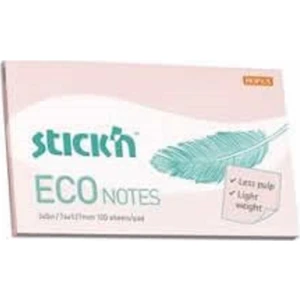 100 Yaprak Stickn Eco Notes Not Kağıdı Pastel Pembe 76 x 127 mm