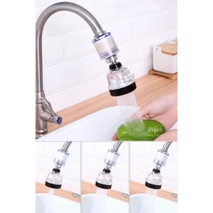 3 Fonksiyonlu Şeffaf Filtreli 360 Derece Döner Musluk Başlığı