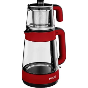 CM 6964 K Resital 1900 W Cam Demlikli Çay Makinesi - Kırmızı