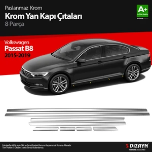 VW Passat B8 Krom Yan Kapı Çıtası 8 Parça 2015-2019