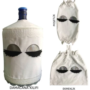Nisa Tekstil Damacana Kılıfı Ekmeklik Poşetlik 3'lü Set
