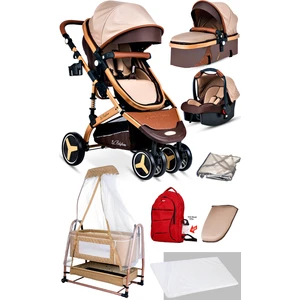 Baby Home 8'in1 Yeni Doğan Set Baby Home 945 Travel Sistem Bebek Arabası ve 505 Bebek Sepeti Anne Yanı Beşik