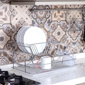 Home Iki Katlı Tabaklık Bulaşıklık Krom Şeffaf KB009