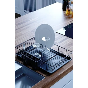 Home Tek Katlı Tabaklık Bulaşıklık Mat Siyah KB003S