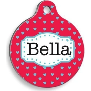 Pet Tag Art Küçük Kalpli Yuvarlak Şekilli Kedi ve Köpek Künyesi