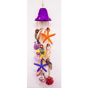 Deniz Kabuklu Deniz Yıldızlı Dekoratif Rüzgar Çanı Duvar Bahçe Balkon Süsü Ev Dekor