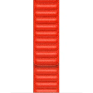 Apple Watch Uyumlu 6 44mm Kordon Deri Mıknatıslı Gizli Mıknatıslı Kırmızı