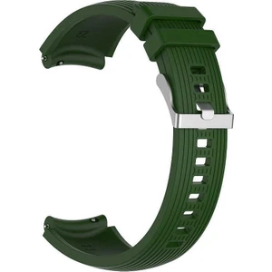 Huawei Watch Gt2 46mm Kordon Silikon Kançalı Ayarlanabilir Koyu Yeşil