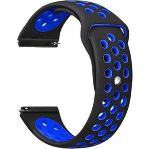 Oppo Watch 46mm Kordon Delikli Çift Renk Silikon Mavi