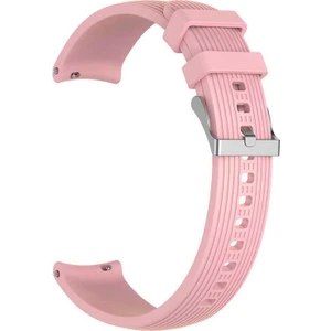 Samsung Galaxy Watch 3 45mm Kordon Silikon Kançalı Ayarlanabilir Pembe