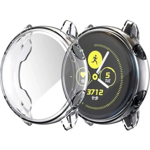 Samsung Galaxy Watch Active 2 44mm Kordon Önü Kapalı Silikon Şeffaf