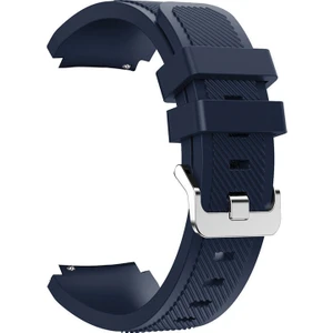 Xiaomi Mi Watch Revolve Kordon Silikon Çizgili Silikon Kançalı Lacivert
