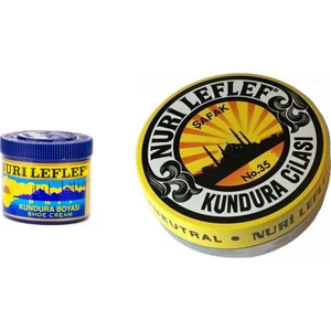 Nuri Leflef Ayakkabı Boyası Koyu Kahve Renk + Nuri Leflef Kundura Ayakkabı Cilası Renksiz 95 Ml.