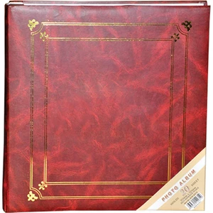 20 Yaprak [40 SAYFA]-31x32 cm Manyetik Yapışkanlı Ciltbezli Fotoğraf Albümü-Bordo