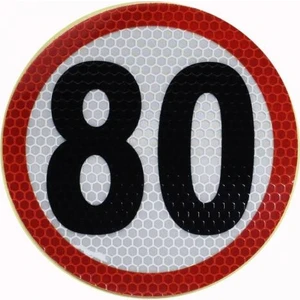 Reflektörlü Fosforlu Bant Tır Kamyon Dorse Arkası "80" Hız Yazısı