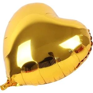 Tam İthalat Altın Sarısı Kalp Folyo Balon 45 Cm.