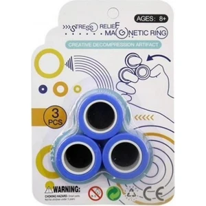 Stres Yüzüğü - Fingears - Magnetic Stress Ring - Mavi