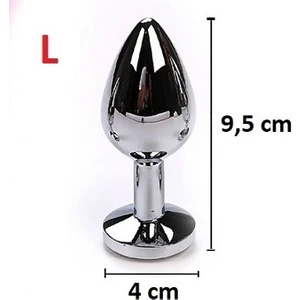 Large Beden En Büyük Boy Anal Alıştırıcı ve Anal Açıcı Paslanmaz Saf Metal Taşlı Metal Plug