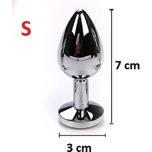 Small Beden En Küçük Boy Anal Alıştırıcı ve Anal Açıcı Paslanmaz Saf Metal Taşlı Metal Plug
