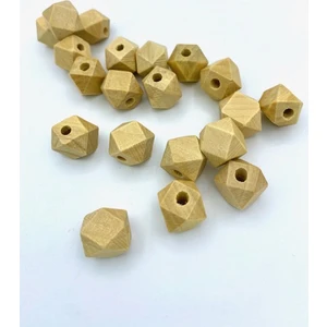 Hedef Bijuteri 12 mm Geometrik Desenli Elmas Kesim Ham Ahşap Tahta Boncuk 20 Adet
