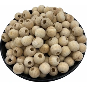 Hedef Bijuteri 12 mm Ham Ahşap Tahta Boncuk 100 gr 180 Adet Boncuk