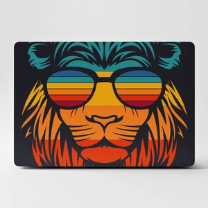 Laptop Sticker Bilgisayar Kaplama Notebook Macbook  Retro Aslan Lacivert-Ls-57