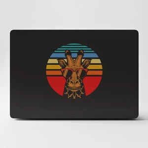 Laptop Sticker Bilgisayar Kaplama Notebook Macbook  Siyah Retro Zürafa-Ls-44