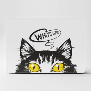 Laptop Sticker Bilgisayar Kaplama Notebook Macbook   Beyaz Kedi-Ls-27