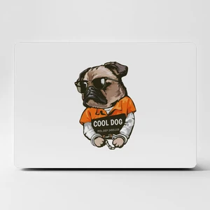 Laptop Sticker Bilgisayar Kaplama Notebook Macbook Pug Köpek Beyaz-Ls-64