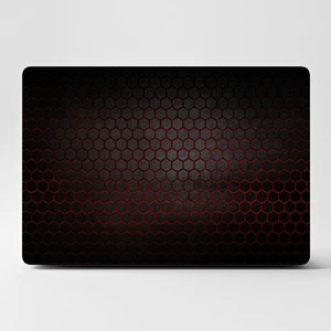 Laptop Sticker Bilgisayar Kaplama Notebook Macbook  3D Siyah Kırmızı BALPETEĞI-LS-209