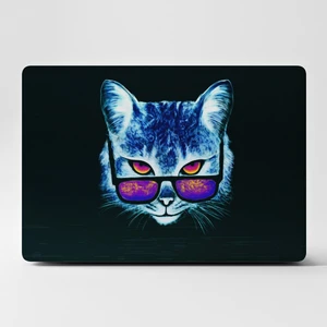 Laptop Sticker Bilgisayar Kaplama Notebook Macbook  Neon Kedi SIYAH-LS-180
