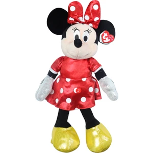 Parlak Kırmızı Elbiseli Minnie Mouse Sesli Peluş 30 cm