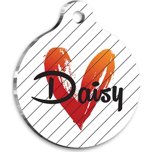 Pet Tag Art Kalp Baskılı Kedi Köpek Künyesi