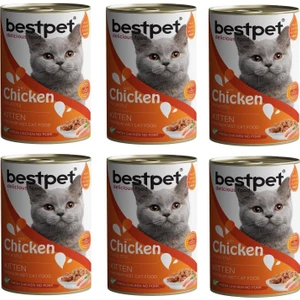 6 Adet Kitten Tavuk Etli Yavru Kedi Konservesi 400 gr