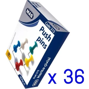 Mas Renkli Harita Çivisi Silindirik Kod: 315 36 Paket