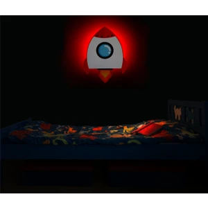 Ahşap Roket Çocuk Odası Gece Lambası