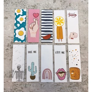 Paytak Moda PYTKKAYR0024 Renkli Karışık Desenli Kitap Ayraç Seti 10'lu