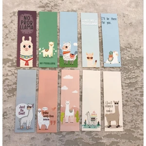 Paytak Moda PYTKKAYR0025 Lama Renkli Karışık Desenli Kitap Ayraç Seti 10'lu